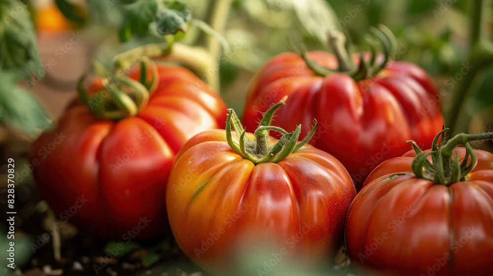 An attractive arrangement of ripe tomatoes and various peppers on a rustic wooden surface, providing a fresh and natural background full of rich, vivid colors. An attractive arrangement of ripe tomatoes and various peppers on a rustic wooden surface, providing a fresh and natural background full of rich, vivid colors.