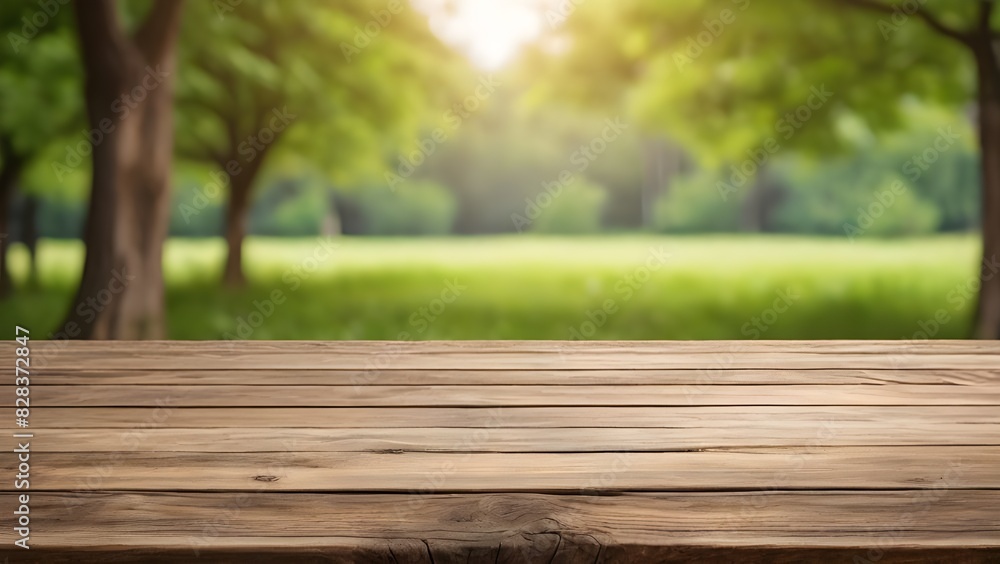 wooden bench in the forest Generative Ai wooden bench in the forest Generative Ai