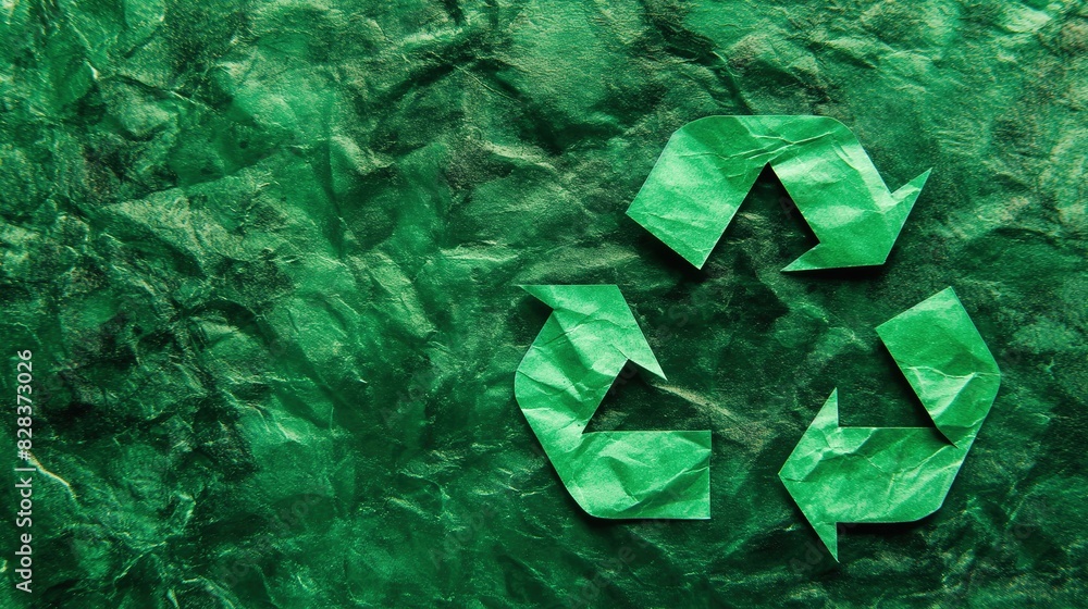 recycle symbol on green background recycle symbol on green background