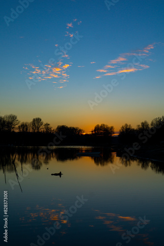 Tranquil sunset over Danube...