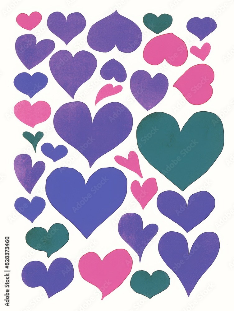Cute textured hearts. Decorative design elements for Valentine’s Day. Heart illustration on white background. Textured hearts seamless pattern background. Spring wallpaper Cute textured hearts. Decorative design elements for Valentine’s Day. Heart illustration on white background. Textured hearts seamless pattern background. Spring wallpaper
