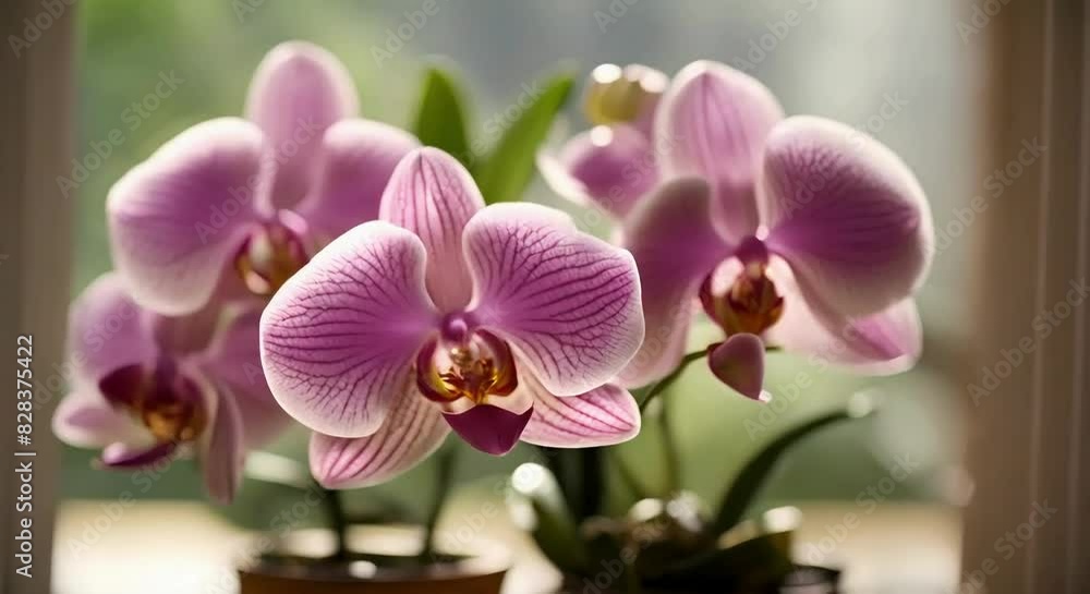 Potted Orchid Gracefully Displayed on a Wooden Rack. A Zoom-Out Perspective Reveals the Beautiful Arrangement, Highlighting the Harmony of Nature and Rustic Charm.
Potted Orchid Gracefully Displayed on a Wooden Rack. A Zoom-Out Perspective Reveals the Beautiful Arrangement, Highlighting the Harmony of Nature and Rustic Charm.