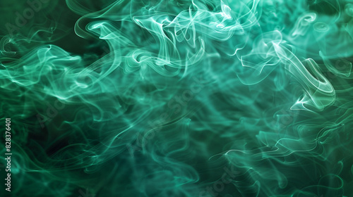Spirals of mint green smoke, exuding vitality and freshness.