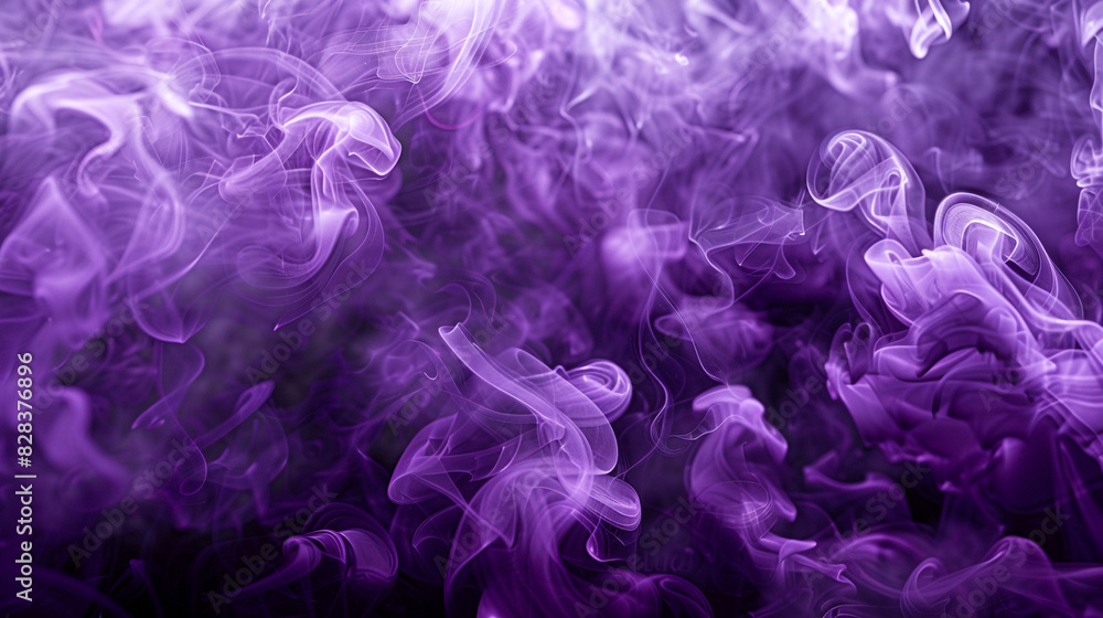 Fototapeta premium Violet smoke enchantingly blends ethereal beauty, evoking wonder.