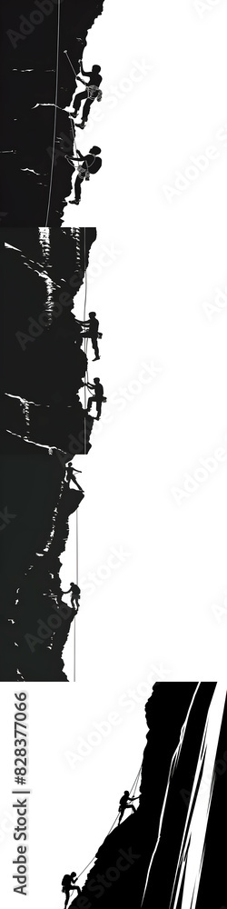 black silhouette of a man, mountain, rock climbing illustration icon vector for logo, isolated on white background black silhouette of a man, mountain, rock climbing illustration icon vector for logo, isolated on white background