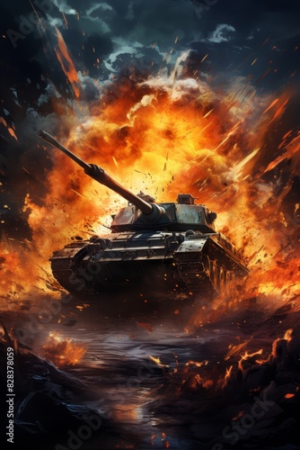 Tanks Exploding On The Battlefield © Media Srock