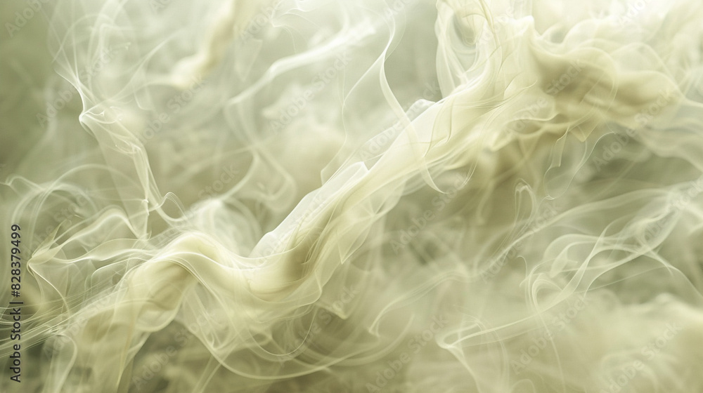 Obraz premium Dreamlike compositions emerge from delicate wisps of luminous ivory smoke.