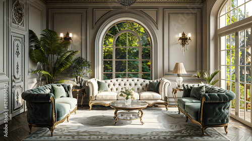 Room interior with classic soffa © ponpary