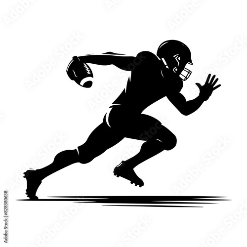 Vector silhouette poses while playing American football. simple design