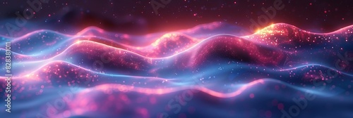 Futuristic Glowing Waves Abstract Background Generative AI