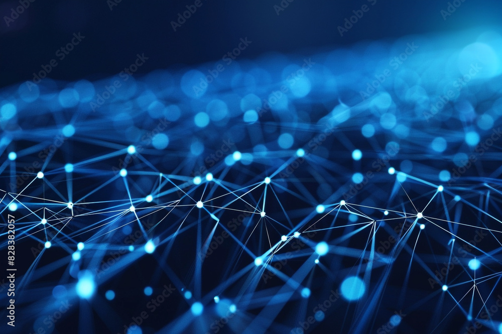 Obraz premium High-tech navy blue abstract vector, emphasizing the intricate architecture of digital networks.