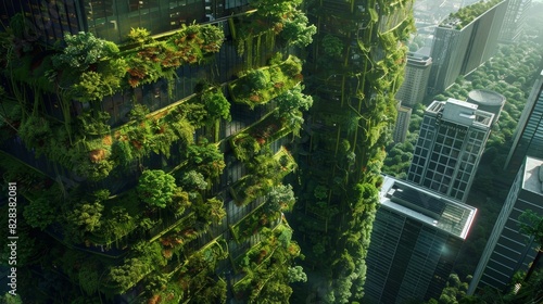 The rainforest city was a true marvel of sustainable engineering with buildings featuring green roofs and walls covered in plants and vines.