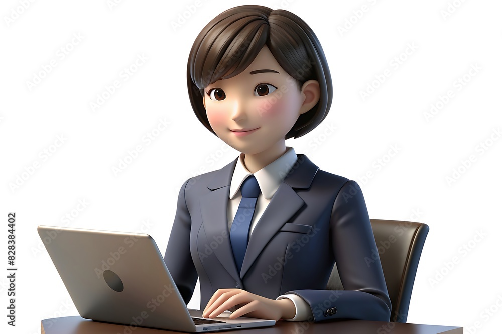 3d Japanese Businesswoman Working On Laptop , Isolated o white background, 3d Japanese Woman
3d Japanese Businesswoman Working On Laptop , Isolated o white background, 3d Japanese Woman