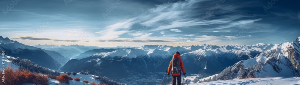 A man climbs an extreme mountain A man climbs an extreme mountain