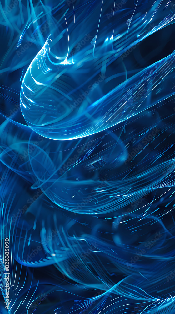 Obraz premium abstract blue background with lines. illustration technology