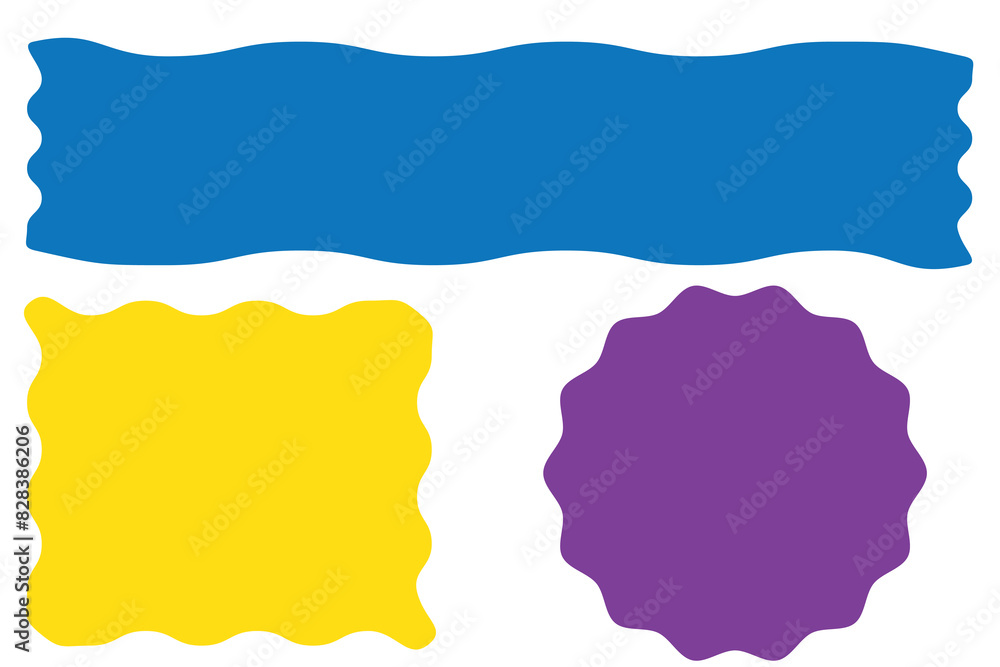 Doodle wave curve edge frame. Hand drawn wavy rectangle borders. Doodle brush drawn square and circle shape frame. Vector illustration isolated on white background. Doodle wave curve edge frame. Hand drawn wavy rectangle borders. Doodle brush drawn square and circle shape frame. Vector illustration isolated on white background.