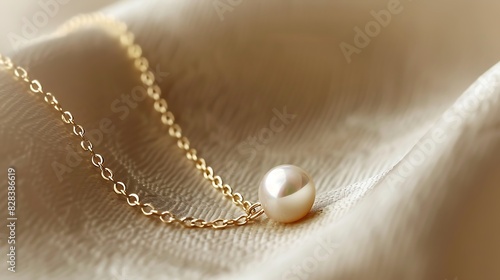 A delicate and feminine necklace featuring a dainty chain and a single pearl pendant, perfect for adding elegance to any ensemble