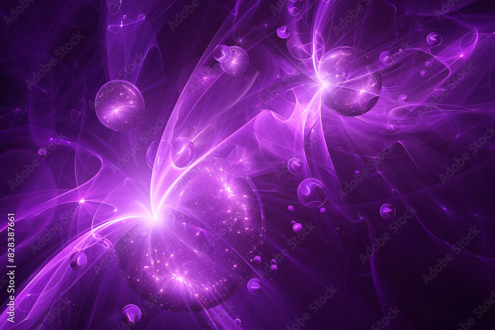 Mystical and glowing orbs in an abstract violet backdrop, perfect for ethereal settings. Mystical and glowing orbs in an abstract violet backdrop, perfect for ethereal settings.