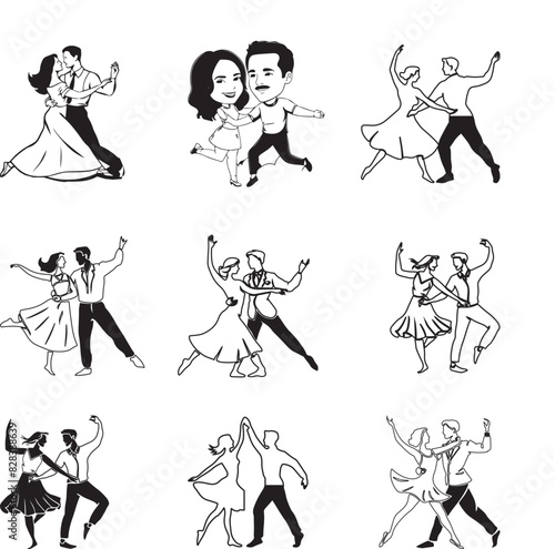 dancing couple shilhoutte