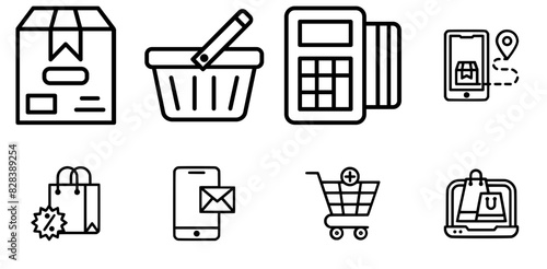 Mega Set Of Vector Shopping Ecommerce Icons Web Header Banner Design Containing Shopping,Edc,Bag,Delivery,Ecommerce Pictograms And Infographics Design Elements Vector Illustration