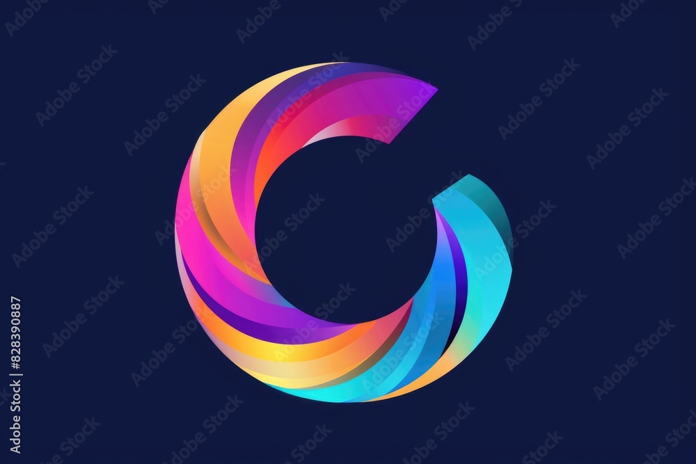 Vibrant letter C against a dark backdrop, suitable for various design projects Vibrant letter C against a dark backdrop, suitable for various design projects
