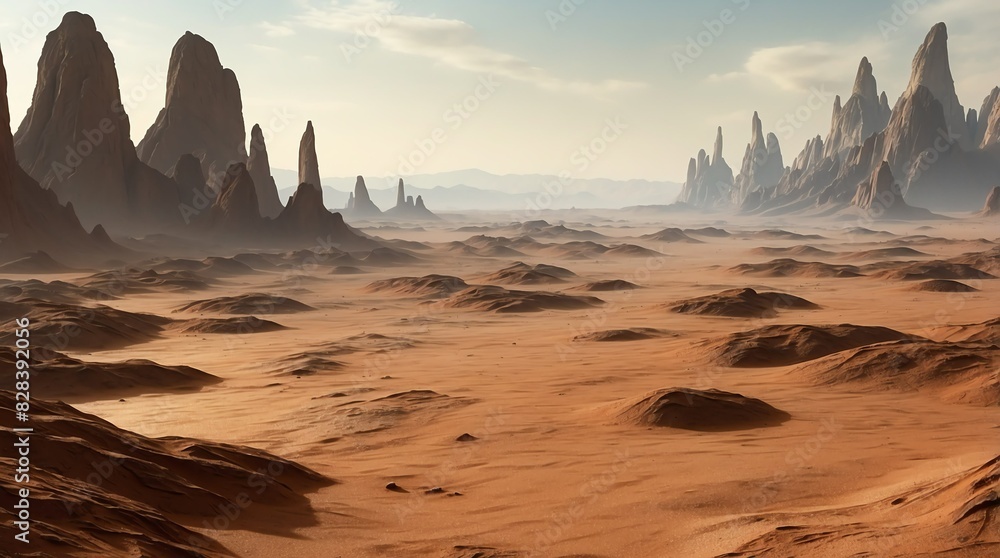 desert terrain landscape on unknown alient planet desert terrain landscape on unknown alient planet