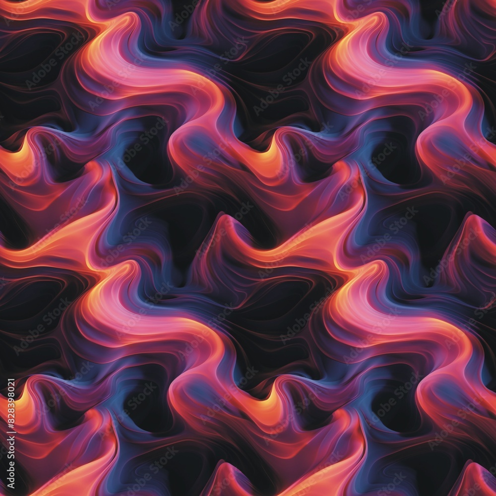 Abstract smooth liquid waves seamless pattern. Decorative fluid abstract background. Purple blue pink red colors. Digital artistic artwork raster bitmap illustration. Graphic design art. AI artwork. Abstract smooth liquid waves seamless pattern. Decorative fluid abstract background. Purple blue pink red colors. Digital artistic artwork raster bitmap illustration. Graphic design art. AI artwork.