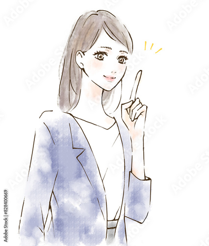 Obraz na płótnie 定額減税を説明する女性のイラスト ポイント解説 w salonie
