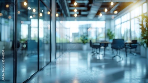 Wallpaper Mural Blurred image of business people in the lobby of a modern office building Torontodigital.ca