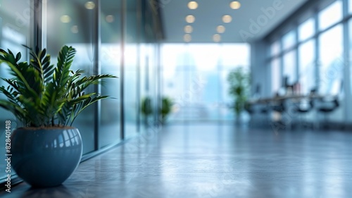 Wallpaper Mural Blurred image of business people in the lobby of a modern office building Torontodigital.ca