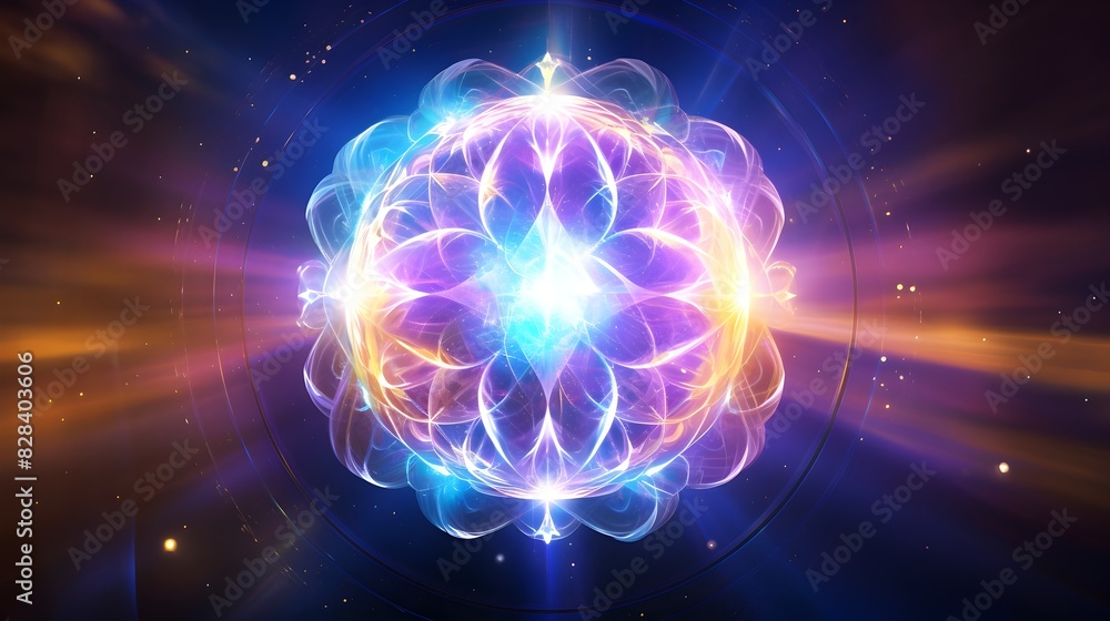 Radiant Celestial Orb - Energetic Cosmic Fusion of Light and Matter in Surreal Digital Radiant Celestial Orb - Energetic Cosmic Fusion of Light and Matter in Surreal Digital