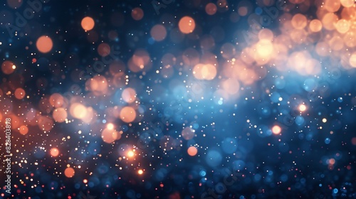 Banner for New Year: Sparklers and bokeh lights illuminating dark blue night sky, spacious area for adding celebratory text © growth.ai