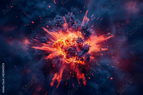 Energetic deep navy and red explosion for dynamic sports ads.