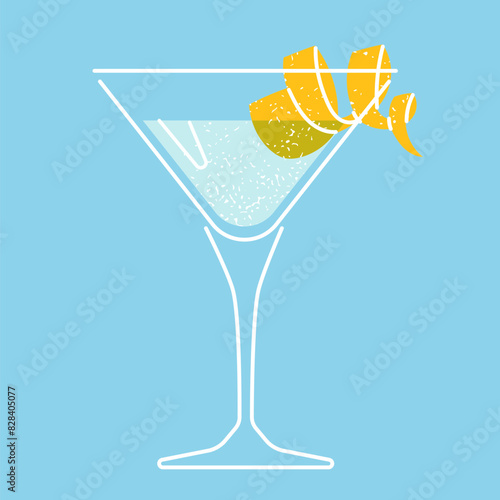Cocktail glass drink vector illustration