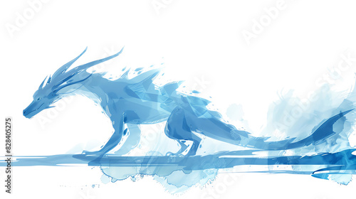 horse in the snow on white transparent background