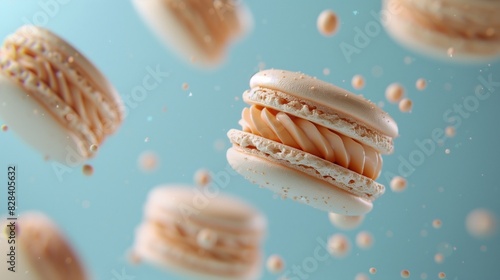 Falling macaroons delicate background