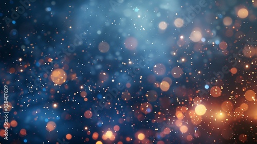 Long New Year background featuring sparklers and bokeh lights on a dark blue night sky, with open area for text placement