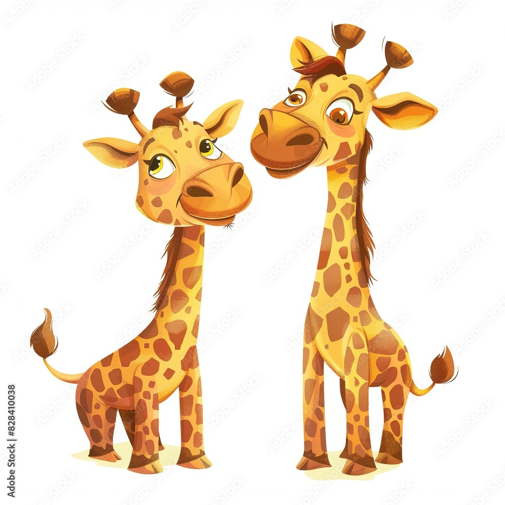 Obraz premium Giraffes cartoon Casual Chic