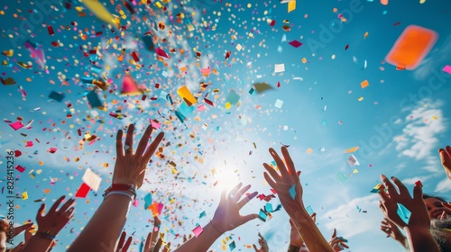 The vibrant confetti celebration