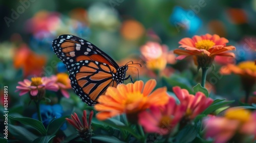 Butterfly Resting on Bunch of Flowers