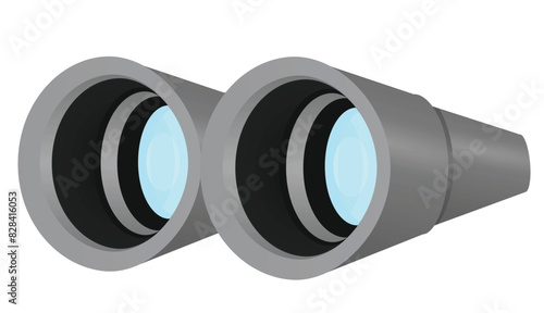 Grey telescope isolated. vector illustration