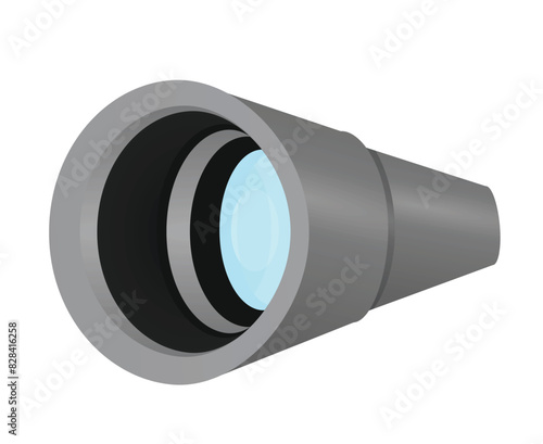 Grey telescope isolated. vector illustration