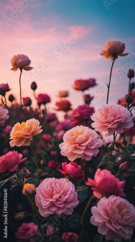 Colorful flowers in the field
