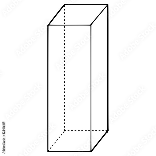 rectangular prism illustration hand drawn outline vector