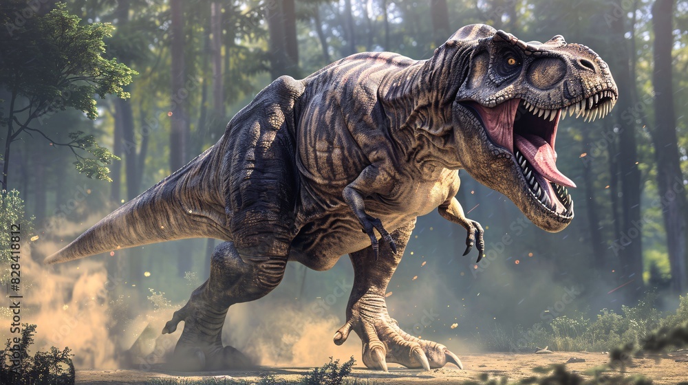 The T-Rex is a renowned predator from the late Cretaceous era. The T-Rex is a renowned predator from the late Cretaceous era.