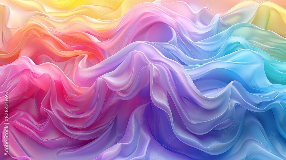 Obraz premium Vibrant Abstract Pastel Color Waves wallpaper