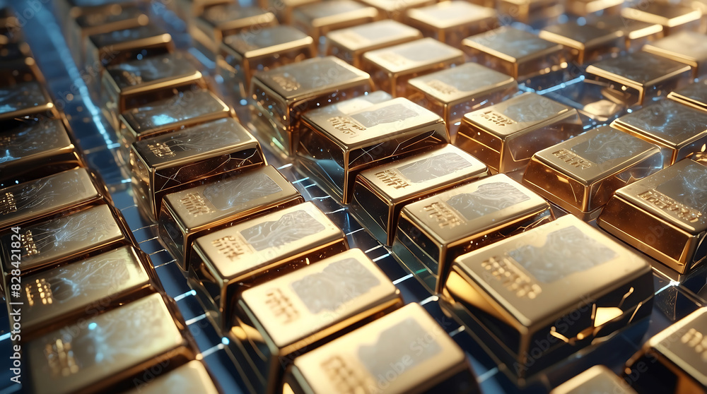 Gold bars on a black background Gold bars on a black background