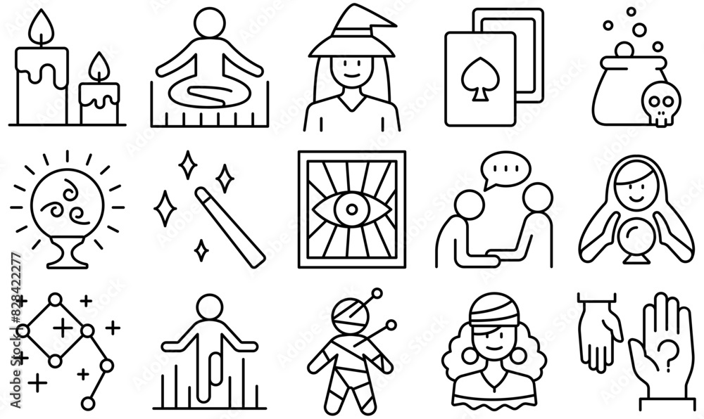 Set Of Magic Icons Web Header Banner Design Containing Fortune,Magic,Wizard,Horoscope,Clairvoyance Vector Illustration Linear Pictogram Pack Set Of Magic Icons Web Header Banner Design Containing Fortune,Magic,Wizard,Horoscope,Clairvoyance Vector Illustration Linear Pictogram Pack