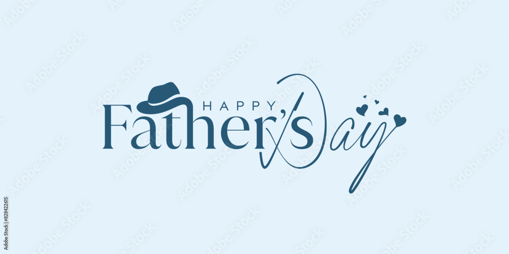 Abstract Lovely Happy Father's Day logo design, Modern Father's Day, fathers hat with love vector logo design