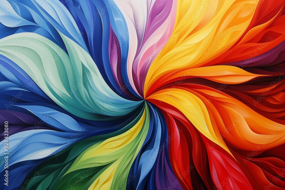 Swirling rainbow of colors in abstract art design Swirling rainbow of colors in abstract art design